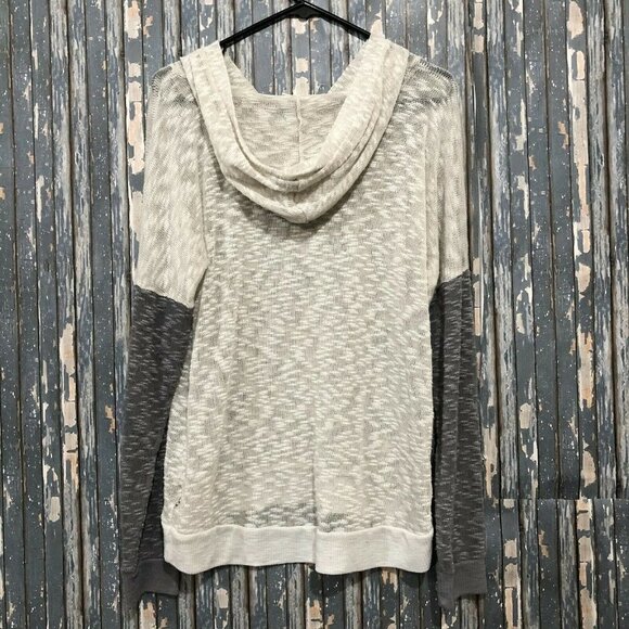 VANS Gray and Off White Sheer Sweater Hoodie Size Medium - Picture 4 of 6